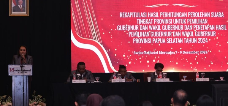 KPU Lakukan Rekapitulasi Penghitungan Perolehan Suara Tingkat Papua Selatan