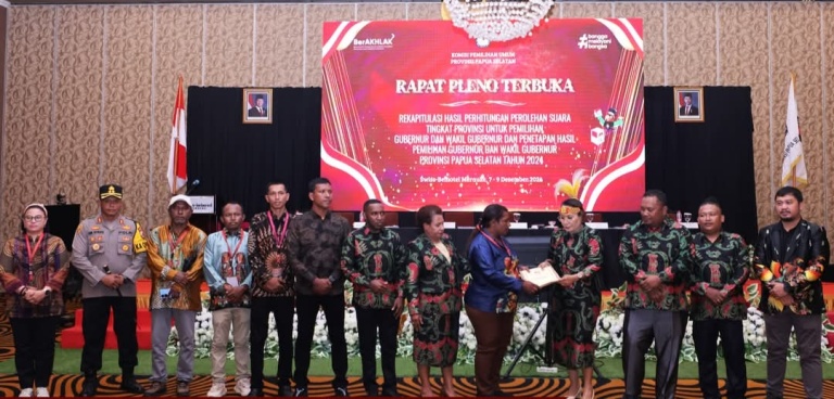 Raih 51,65 Persen Suara, Apolo – Paskalis Imadawa Terpilih Sebagai Gubernur dan Wagub Papua Selatan